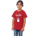 Girls Cotton Adelie Half Sleeve TShirt (Maroon) - Image 4