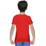 Boys Cotton Plain Half Sleeve TShirt (Red) - Image 3