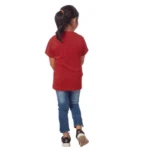 Girls Cotton Tribal Half Sleeve TShirt (Maroon) - Image 2