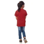 Girls Cotton Drama Queen Half Sleeve TShirt (Maroon) - Image 2