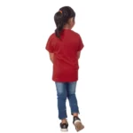 Girls Cotton Panda Glass Half Sleeve TShirt (Maroon) - Image 2