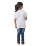Girls Cotton Cat Half Sleeve TShirt (White) - Image 2