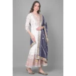 Women's Velvet Gotta Patti Dupatta (Grey, Length: 2.25 to 2.50 Mtr) - Image 3