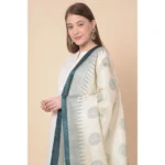 Women's Art Silk Printed Dupatta (Grey, Length: 2.25 to 2.50 Mtr) - Image 4