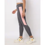 Women's Polyster Solid Sport Leggings (Grey) - Image 2