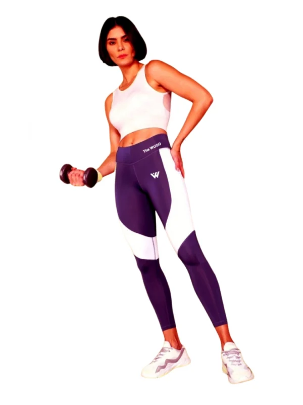 Women's Polyster Solid Sport Leggings (Purple)