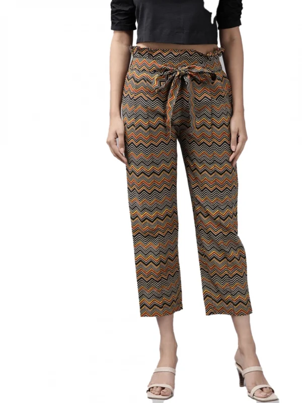Women's Casual Printed Cotton Trouser Pant (MultiColor)