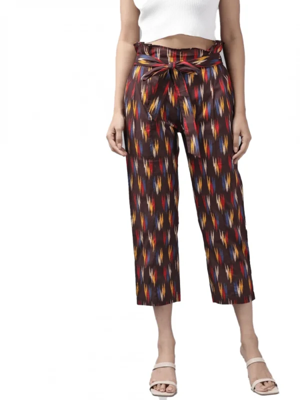 Women's Casual Printed Cotton Trouser Pant (MultiColor)