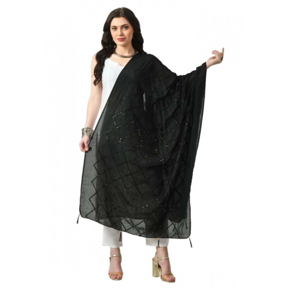 53768326051_e8a279a14c_o_d-1000x1000-1.webp Women's Chanderi Self Design Dupatta (Black, Length: Free Size) - Image 1