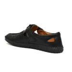 Men's Faux Leather Sandal (Black) - Image 3