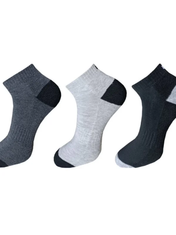 3_Pair Set Unisex Casual Cotton Solid Ankle Length Socks (Multicolor)