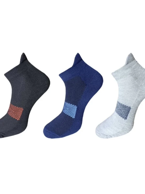 3_Pair Set Unisex Casual Cotton Printed Ankle Length Socks (Multicolor)