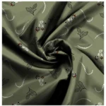 Men's Casual Floral Printed Cotton Blend Unstitched Shirt Fabric 1.6 Mtrs (Green) - Image 2