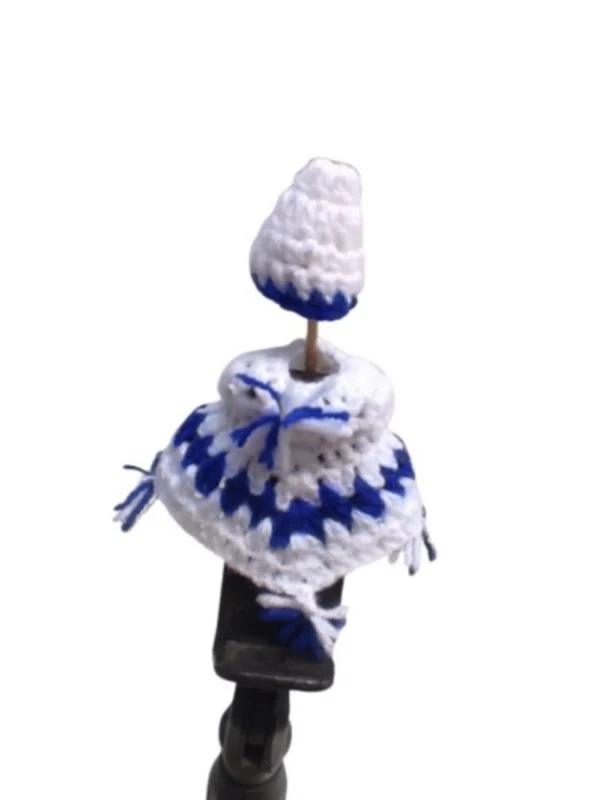 Laddu Gopal Tharad Dress Size: 0 To 6 (White-Blue)