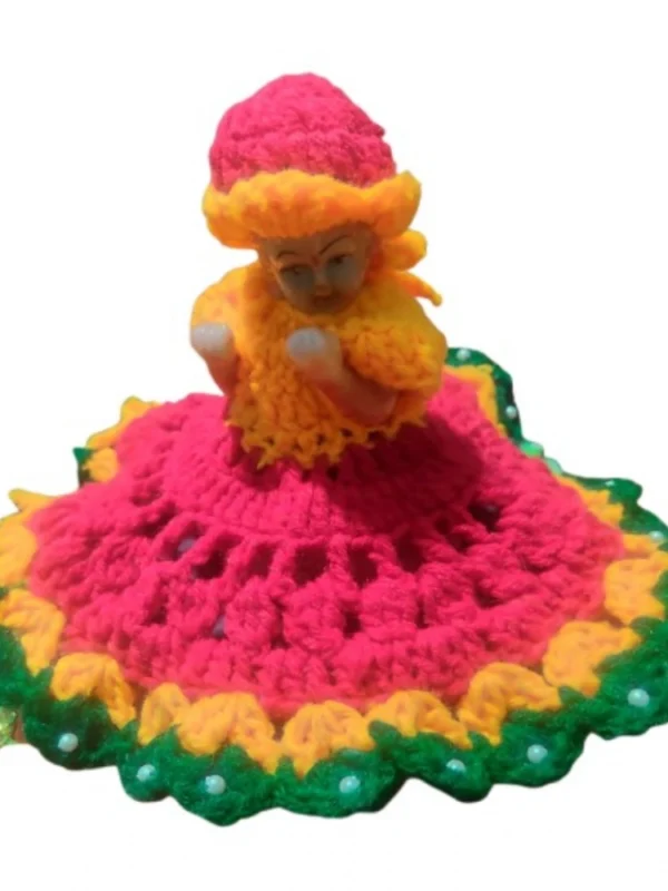 Laddu Gopal Tharad Dress Size: 0 To 6 (Red-Yellow-Green)
