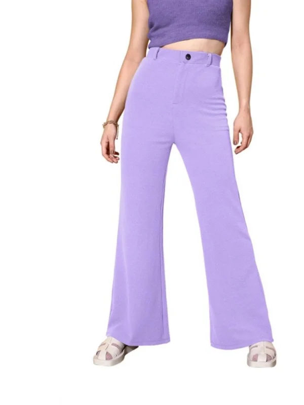 Women's Polyester Cow Pattern Pant (Pruple)