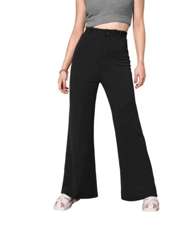 Women's Polyester Cow Pattern Pant (Black)