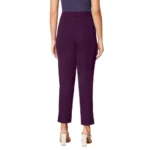 Women's Polyester Solid With Pocket Pant (Wine) - Image 2