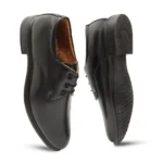Men's Casual Faux Leather Solid Lace-Up Formal Shoes (Black) - Image 2