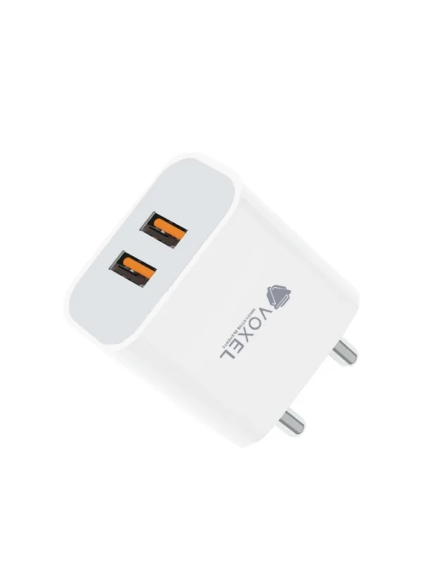 VOXEL 18 Watt Double Usb Port Charger AB Plastic (White)