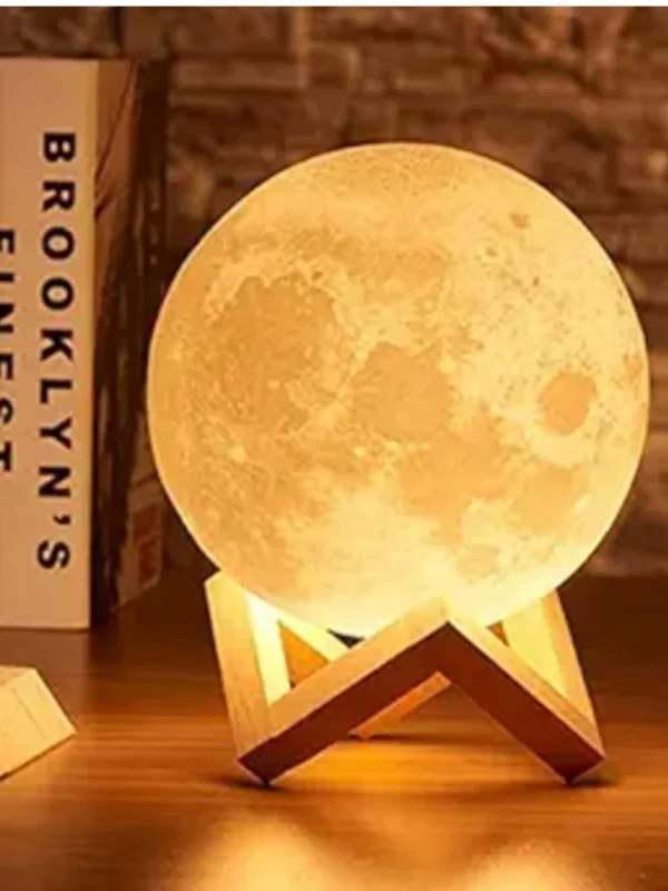 Plastic 3D Moon Night Lamp (Multicolor )