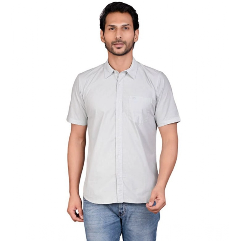 54409037836_aeaaf178d6_o_d-1000x1000-1.webp Men's Casual Cotton Half Sleeve Solid Shirt (Grey) - Image 1