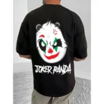 Men's Casual Cotton Blend Printed Round Neck Half Sleeve T-Shirt (Black) - Image 4
