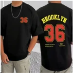 Men's Casual Cotton Blend Printed Round Neck Half Sleeve T-Shirt (Black) - Image 3