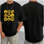 Men's Casual Cotton Blend Printed Round Neck Half Sleeve T-Shirt (Black) - Image 3