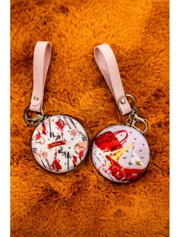 Metal Circle Frame Pocket Mirror (Multicolor)