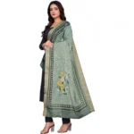 Women's chanderi silk  Printed Dupatta (Green, Length: 2 Mtr) - Image 4