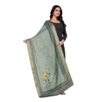 Women's chanderi silk  Printed Dupatta (Green, Length: 2 Mtr) - Image 3