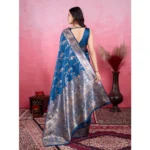 Women's Banarasi Silk Printed Saree With Unstitched Blouse 5.5Mtr (Pinch) - Image 3