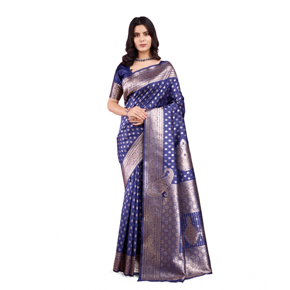 PID-62388-Generic-Womens-Banarasi-Silk-Printed-Saree-With-Unstitched-Blouse-5-5-Mtr-Blue-1-1000x1000-1.webp Women's Banarasi Silk Printed Saree With Unstitched Blouse 5.5Mtr (Blue) - Image 1