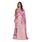 Women's Banarasi Silk Jaquard Woven Saree With Unstitched Blouse 5.5Mtr (Pink) - Image 2