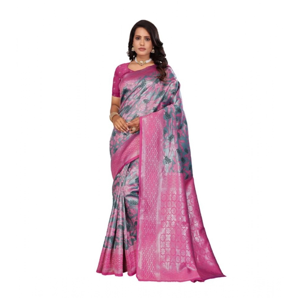 PID-62431-Generic-Women-s-Banarasi-Silk-Jaquard-Woven-Saree-With-Unstitched-Blouse-5-5-Mtr-Pink-1-1000x1000-1.webp Women's Banarasi Silk Jaquard Woven Saree With Unstitched Blouse 5.5Mtr (Pink) - Image 1