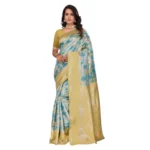 Women's Banarasi Silk Jaquard Woven Saree With Unstitched Blouse 5.5Mtr (Yellow) - Image 2