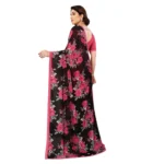 Women's Georgette Printed Saree With Unstitched Blouse 5.5Mtr (Pink) - Image 3