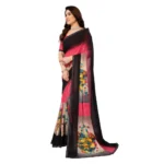 Women's Georgette Printed Saree With Unstitched Blouse 5.5Mtr (Multicolor) - Image 4