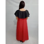Women's Casual Crepe Cape Sleeve Dress (Black) - Image 3