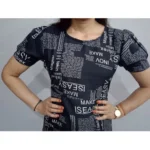 Women's Casual Crepe Half Sleeves Dress (Black) - Image 4