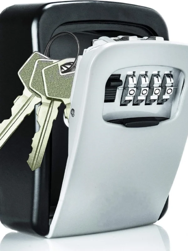 Wall-Mounted ABS Plastic Key Lock Box (Grey-Black )