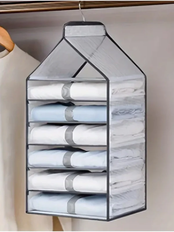 Hanging Foldable Fabric Closet Organizer with 6 Shelves