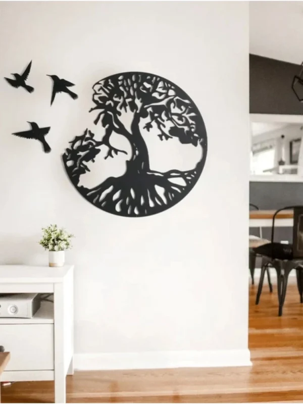 Eternal Growth Tree of Life Wooden Wall Decor – Black