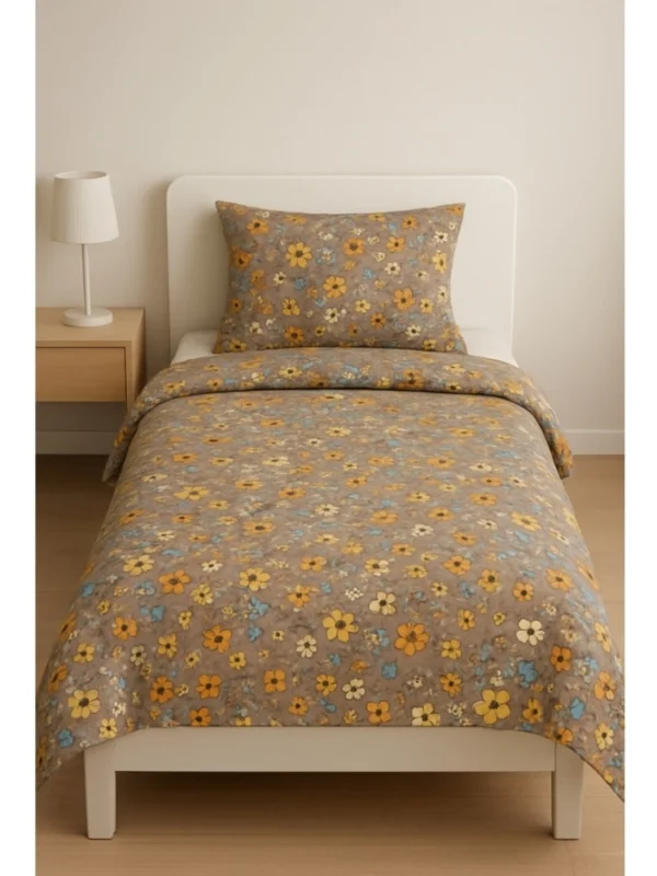 Microfiber Floral Printed Single Bedsheet with 1 Pillow Cover (Multicolor)