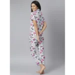Women's Cotton Blend Printed Short Sleeve Night Suit (Multicolor) - Image 5