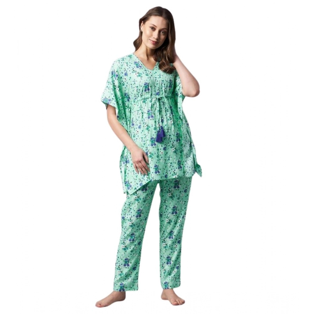 PID-65412-Women-s-Rayon-Floral-Kaftan-Sleeve-Night-Suit-Green-Blue-1-1000x1000-1.webp Women's Rayon Floral Kaftan Sleeve Night Suit (Green - Blue) - Image 1
