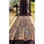 Women's Tussar Silk Madhubani Saree With Unstitched Blouse 5.5Mtr (Coffee) - Image 2