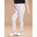 Girl's Cotton Lycra Floral Elasticated Jeggings (Multicolor) - Image 4