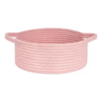 Cotton 8x3 Inch Round Bedside Organizer With Out Lid (Pink) - Image 4